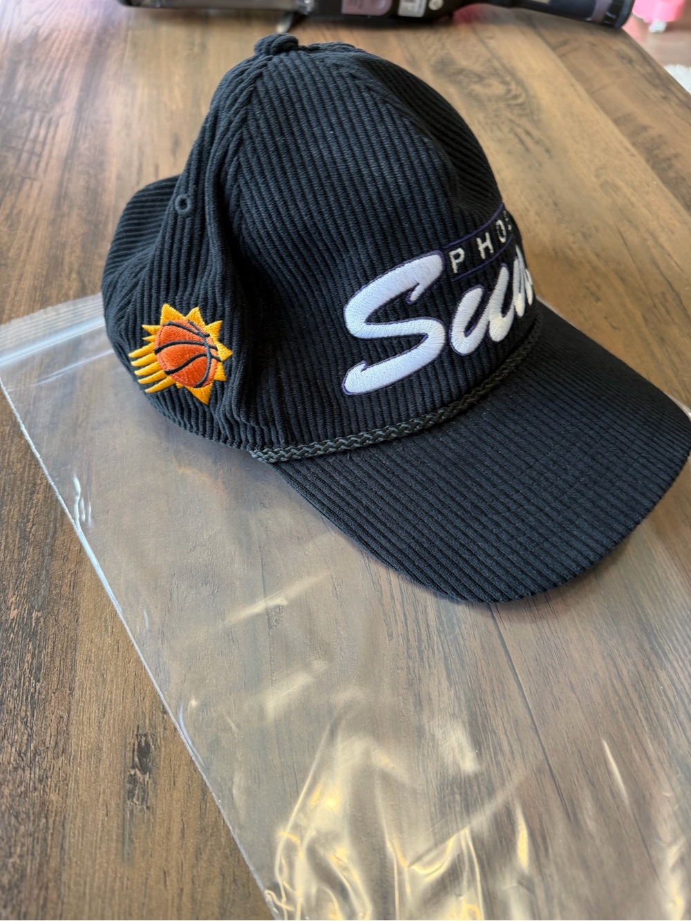 '47 Black Corduroy Baseball Cap Phoenix Suns embroidered Green Undervisor NeW - Picture 14 of 15